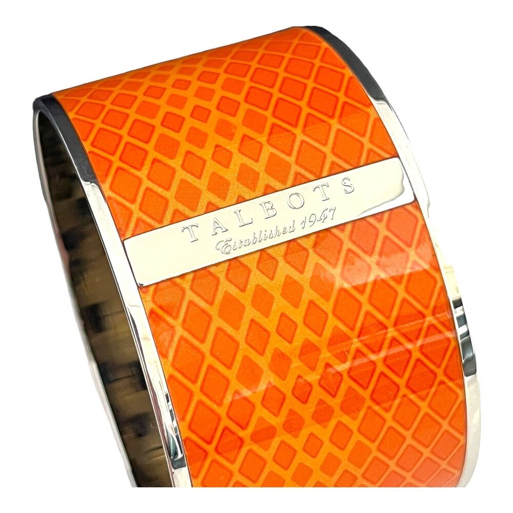 Talbots Orange Enamel Bracelet Silver Tone - 12Y